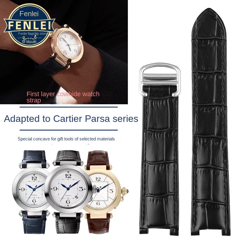 Men'S Accessories Cartier - สําหรับ Cartier PASHA นาฬิกา Notch ของแท้หนังผู้ชายผู้หญิง