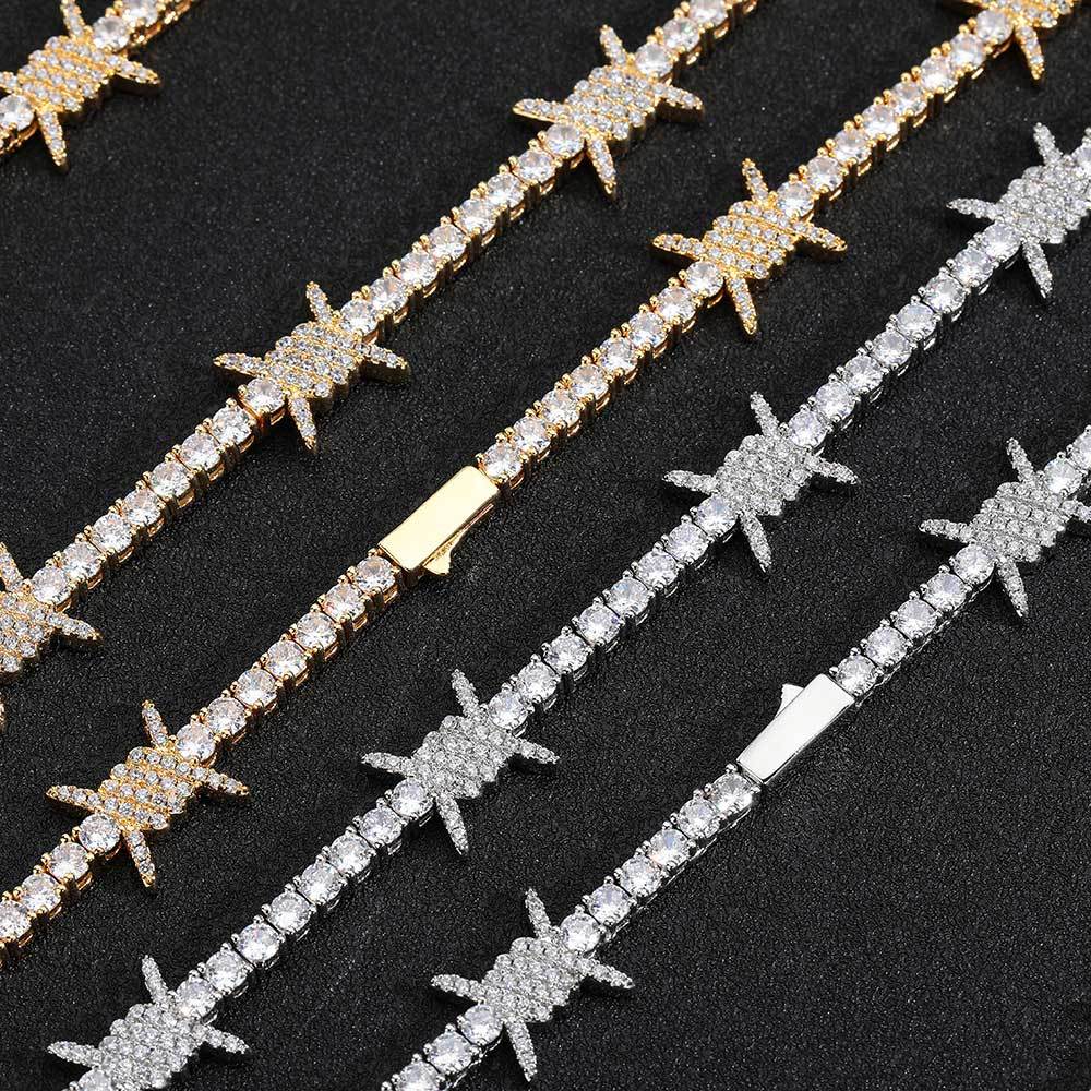 สร้อยคอเทนนิสลายลวดหนามประดับเ - Men Accessories Neck Chain บทวิจารณ์และราคา