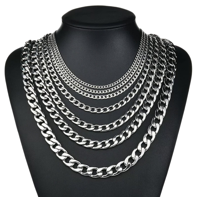 สร้อยคอคิวบาลสแตนเลส 316L ขนาด - Men Accessories Neck Chain บทวิจารณ์และราคา